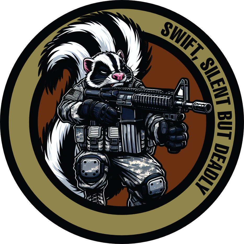 "Street Cat Collection" Patch 4 - "Swift, Silent But Deadly" - Tactical Skunk - 3.5" Sticker