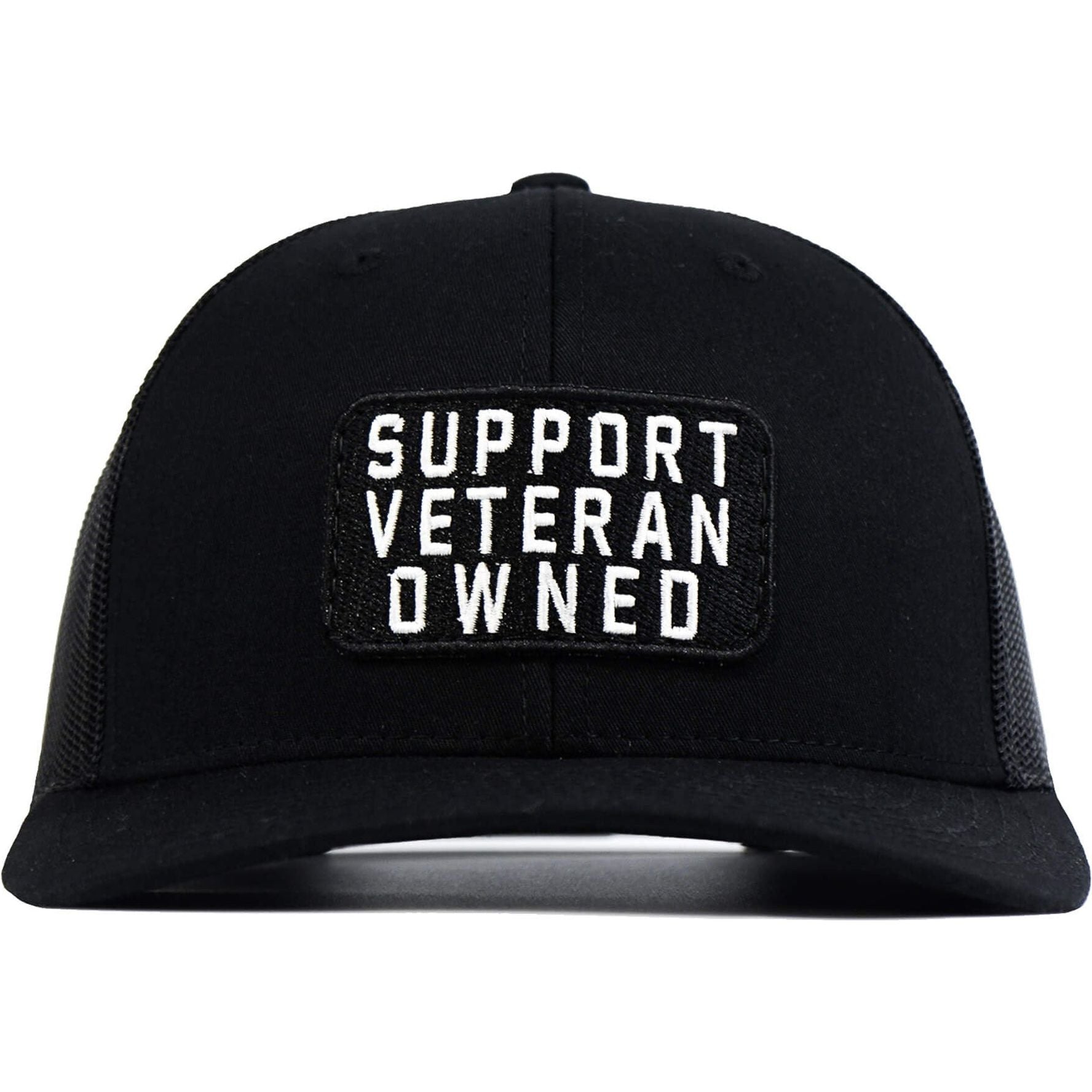 Support Veteran Owned Patch Mid-Profile Mesh Snapback - Combat Iron Apparel Co.
