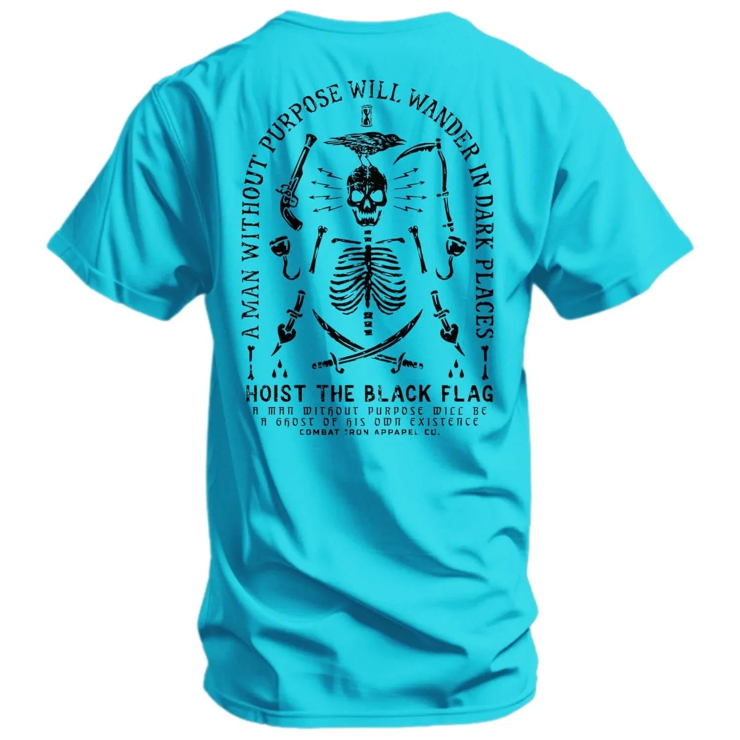 Hoist the Black Flag Skull & Bones Men's T-Shirt - Combat Iron Apparel Co.