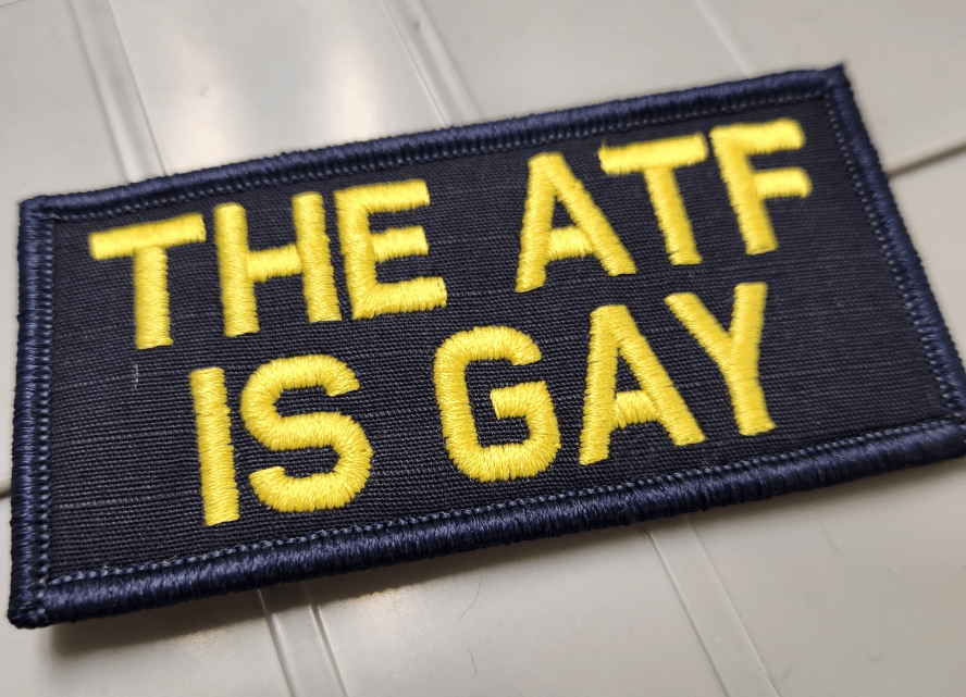 As Seen on Socials - The ATF Is Gay - 2x4 Patch - Navy w/Gold