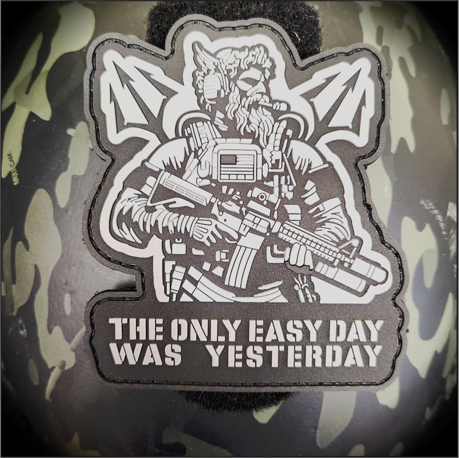 Tactical Navy Seal Triton - The Only Easy Day Was Yesterday -  4" PVC Patch Poseidon