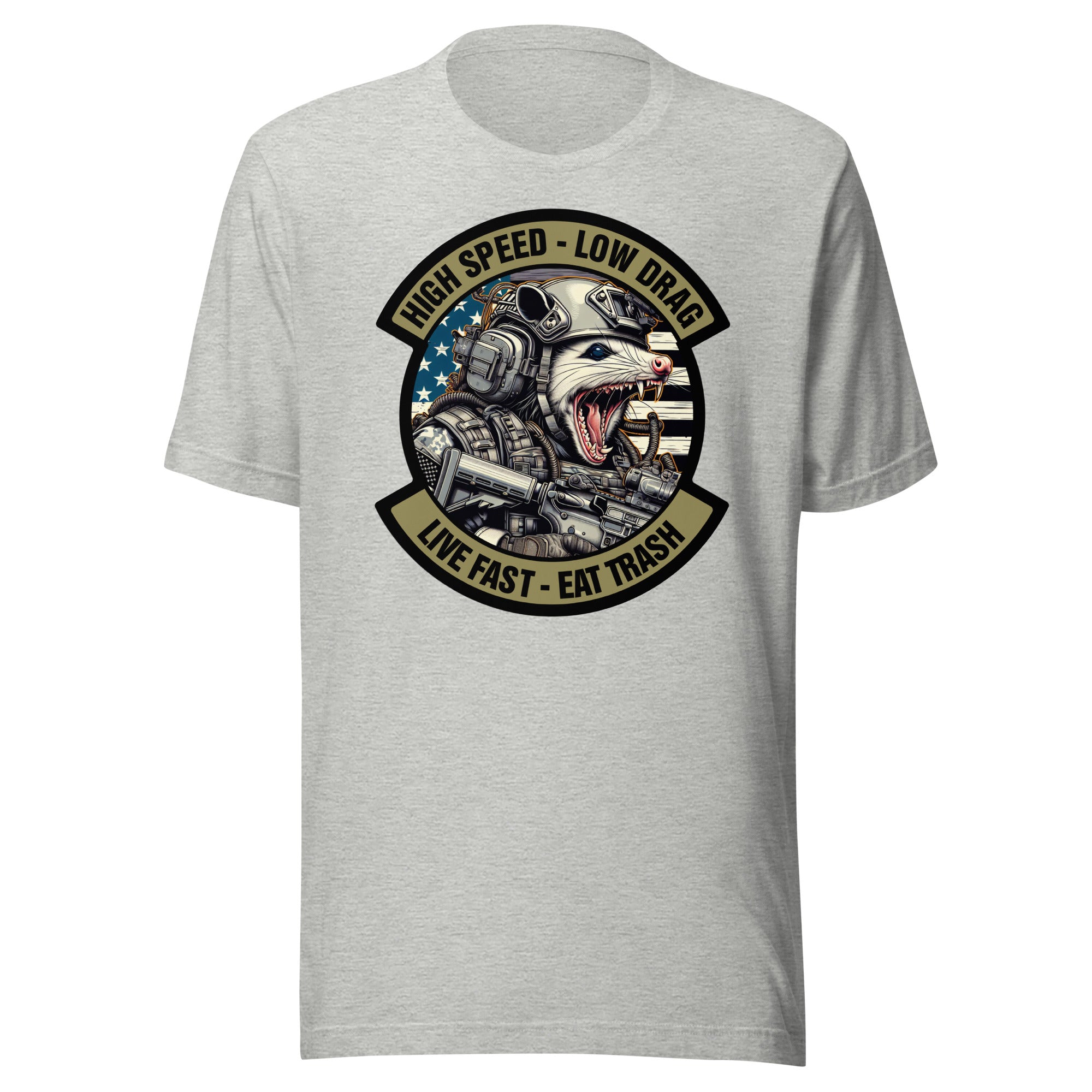 Tactical Possum Street Cat - High Speed - Low Drag - Live Fast - Eat Trash - Unisex - t-shirt