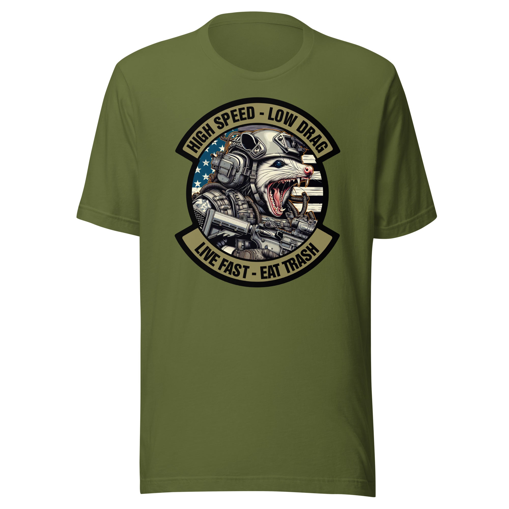 Tactical Possum Street Cat - High Speed - Low Drag - Live Fast - Eat Trash - Unisex - t-shirt