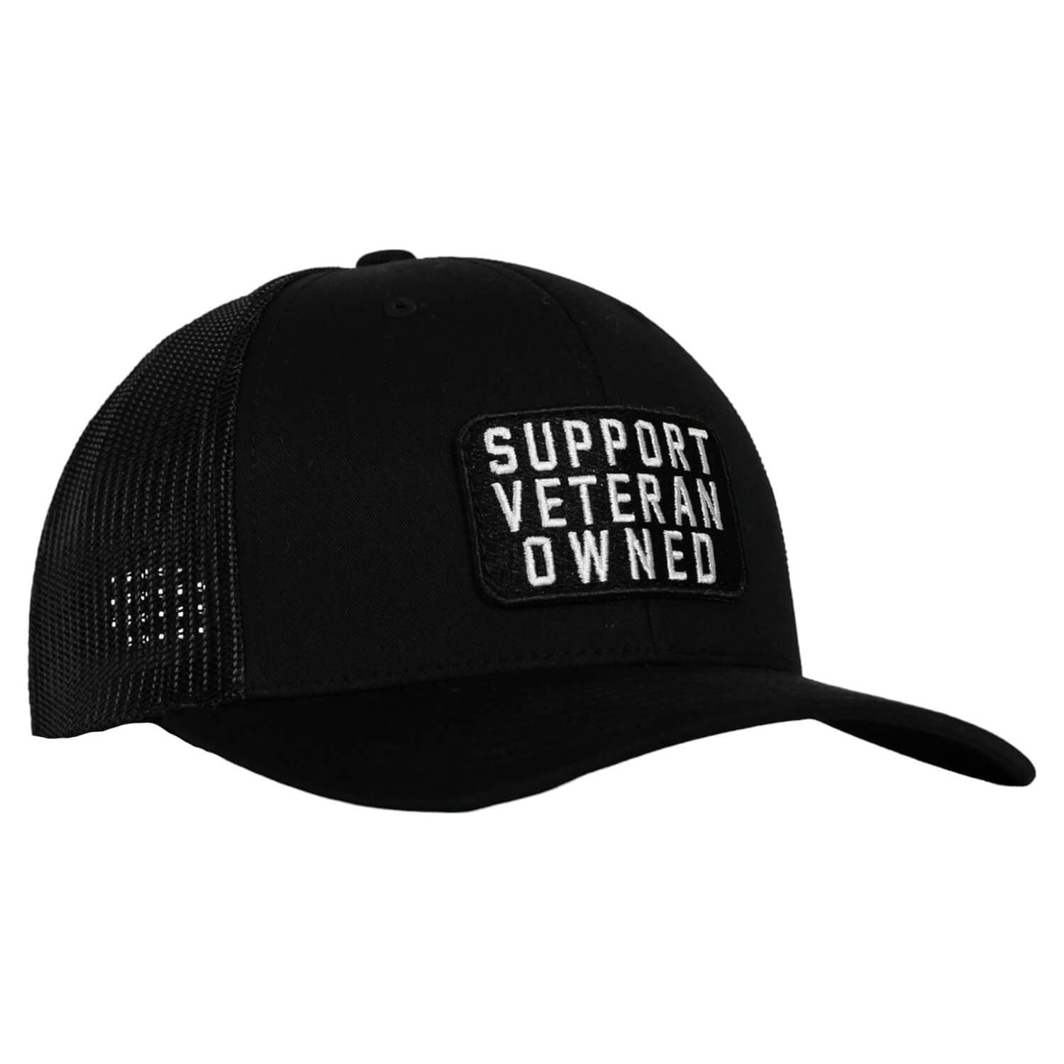 Support Veteran Owned Patch Mid-Profile Mesh Snapback - Combat Iron Apparel Co.