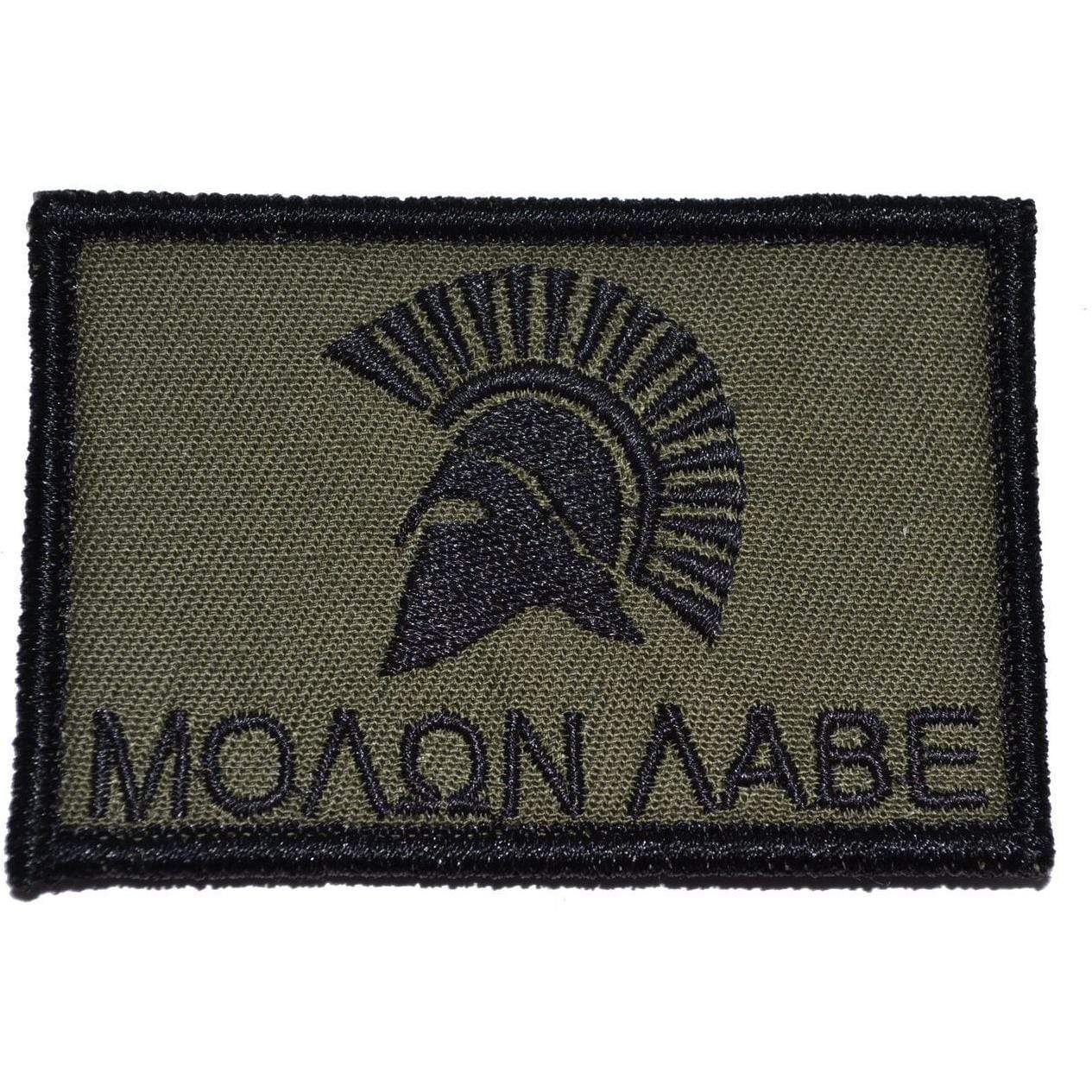 Tactical Gear Junkie Patches Olive Drab Molon Labe Spartan Head - 2x3 Patch