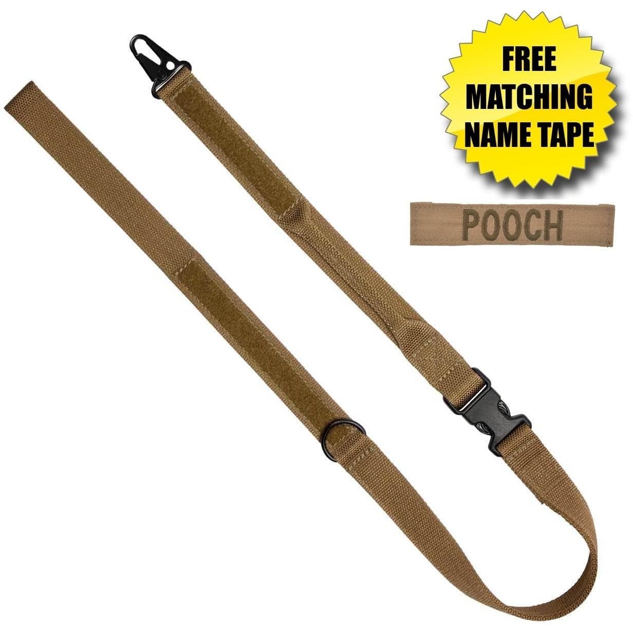 United States Tactical Tactical Gear Coyote Brown United States Tactical Two-Piece Leash with HK Hook & Quick-Release Buckle