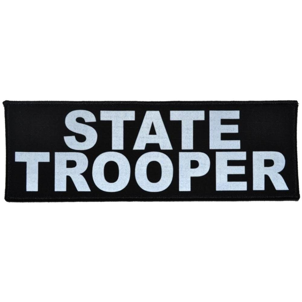 Tactical Gear Junkie Patches Black State Trooper Reflective - 3x9 Patch