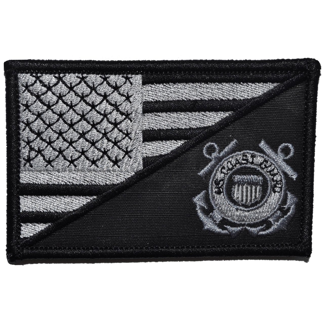 Tactical Gear Junkie Patches Black Coast Guard USA Flag - 2.25x3.5 Patch
