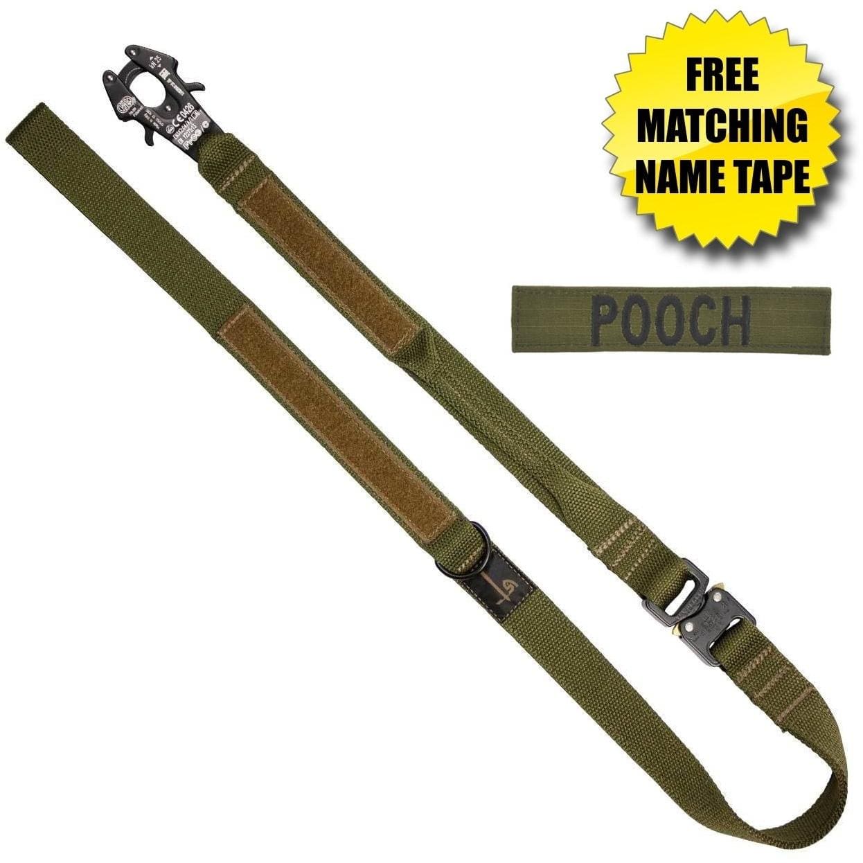 United States Tactical Tactical Gear Olive Drab United States Tactical Two-Piece Dog Leash with Frog Clamp & COBRA Buckle