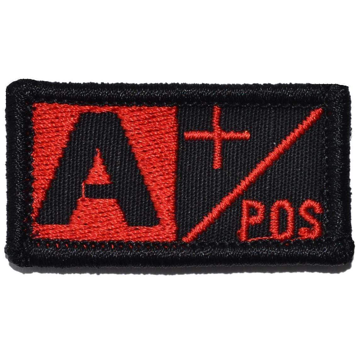 Tactical Gear Junkie Patches Black w/ Red Blood Type - 1x2 Patch