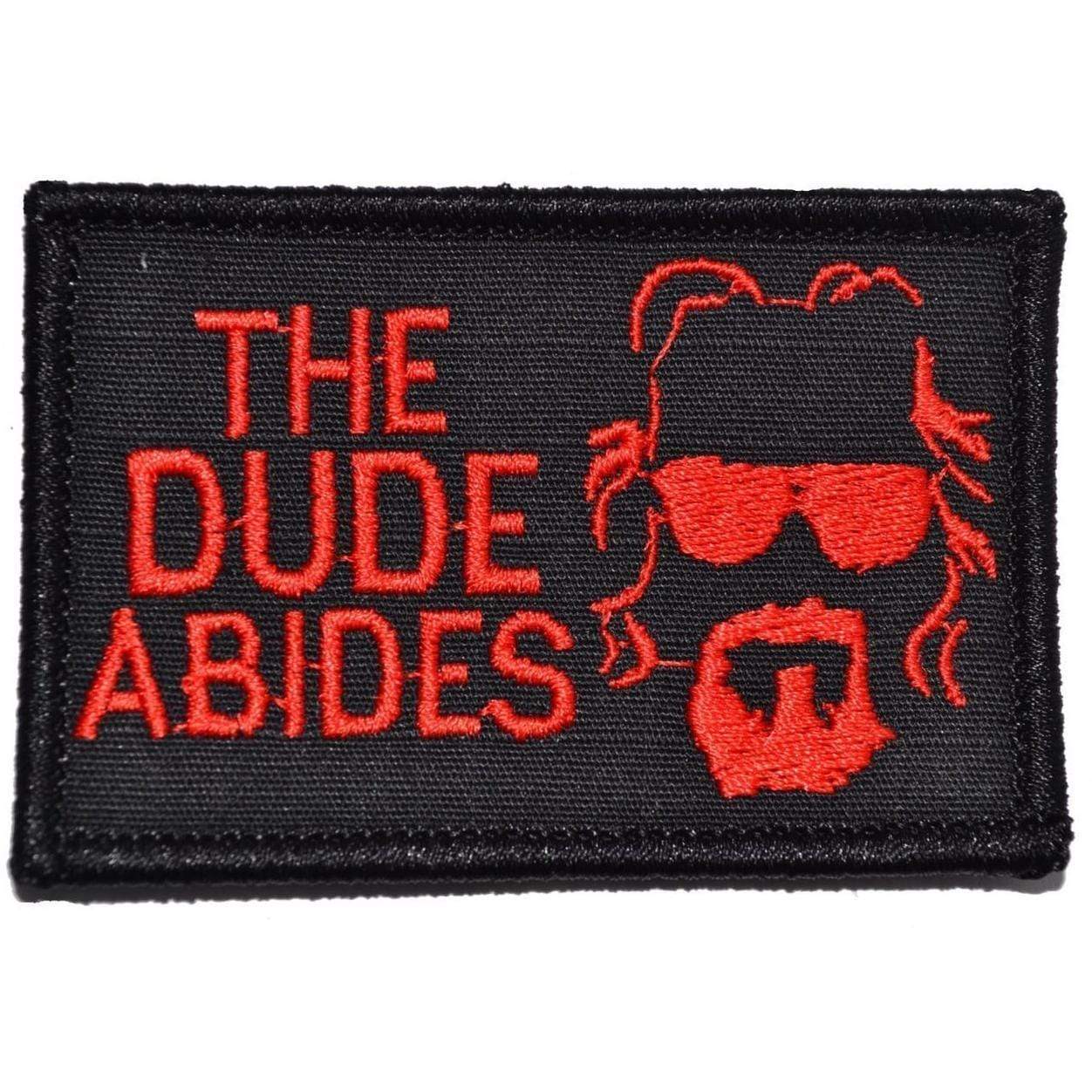 Tactical Gear Junkie Patches Black w/ Red The Dude Abides, The Big Lebowski - 2x3 Patch