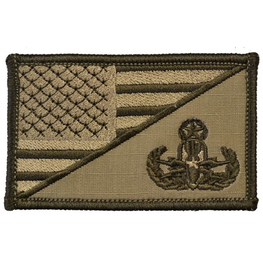 Tactical Gear Junkie Patches Coyote Brown EOD MASTER Explosive Ordnance Disposal USA Flag - 2.25x3.5 Patch