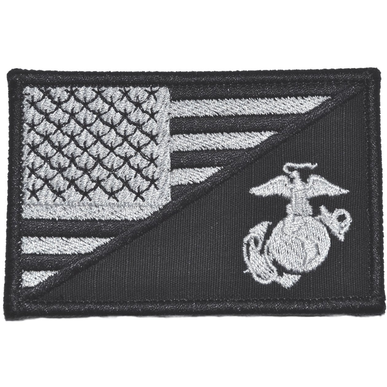 Tactical Gear Junkie Patches Black USMC EGA USA Flag - 2.25x3.5 Patch