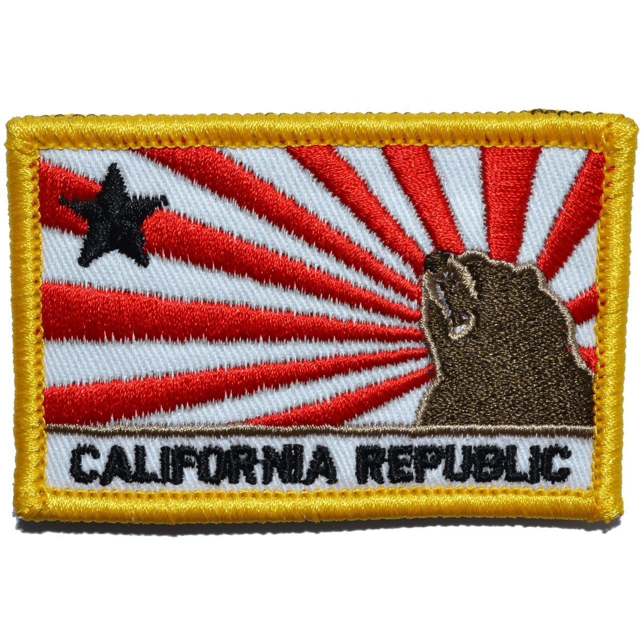 Tactical Gear Junkie Patches Full Color California Republic Sun Rays Flag - 2x3 Patch