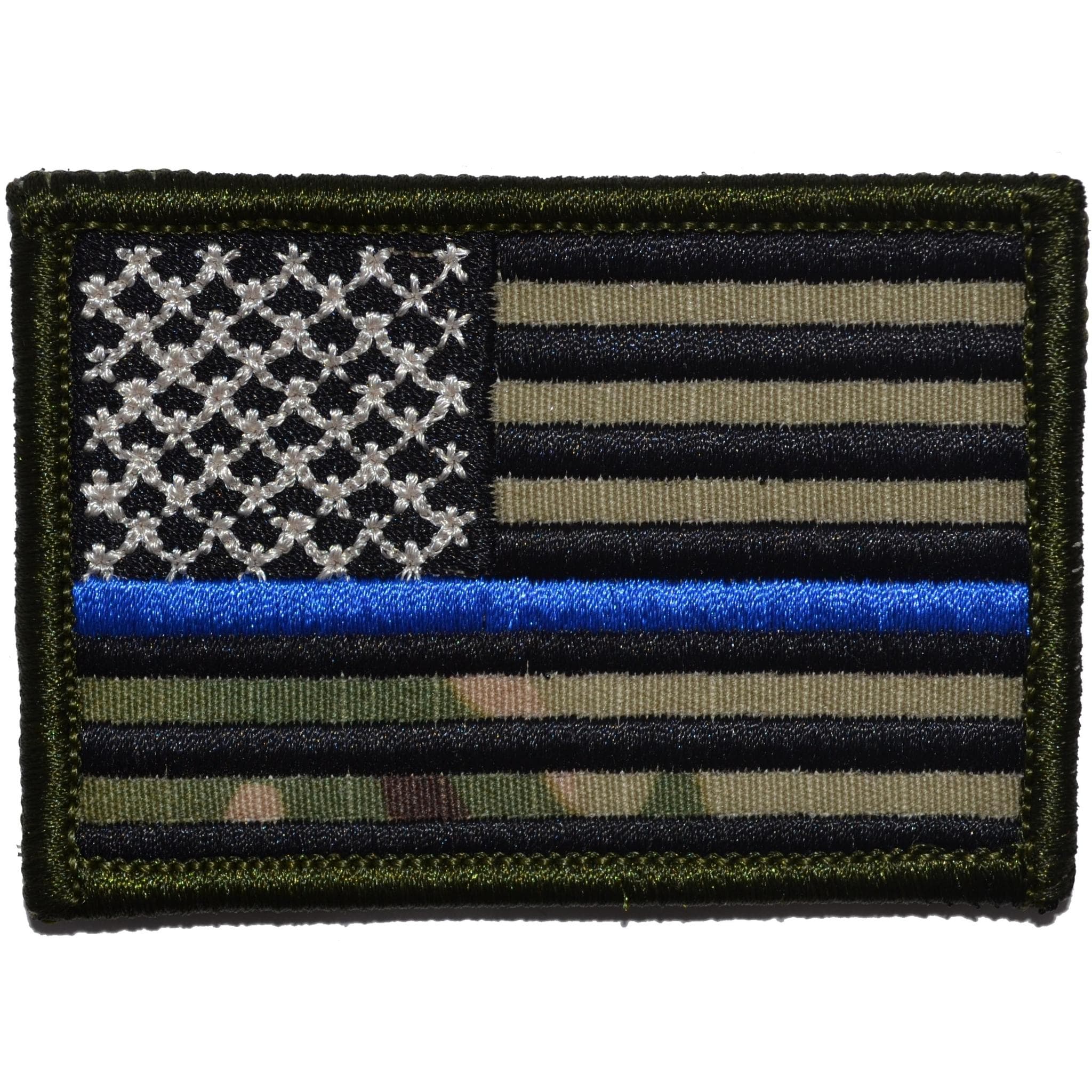 Tactical Gear Junkie Patches MultiCam Thin Blue Line Police USA Flag - 2x3 Patch