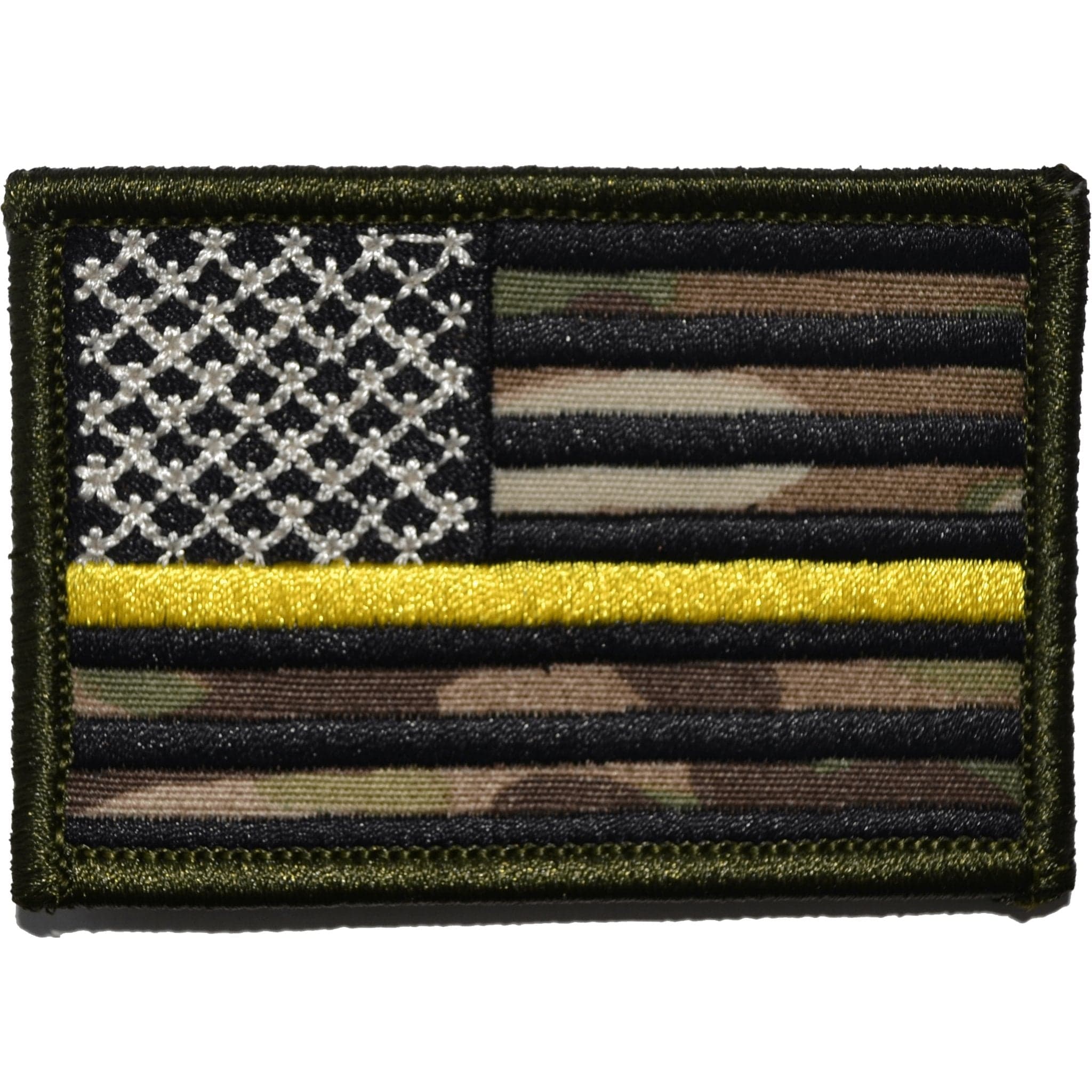Tactical Gear Junkie Patches MultiCam US Flag Thin Gold Line Public Safety Dispatchers - 2x3 Patch
