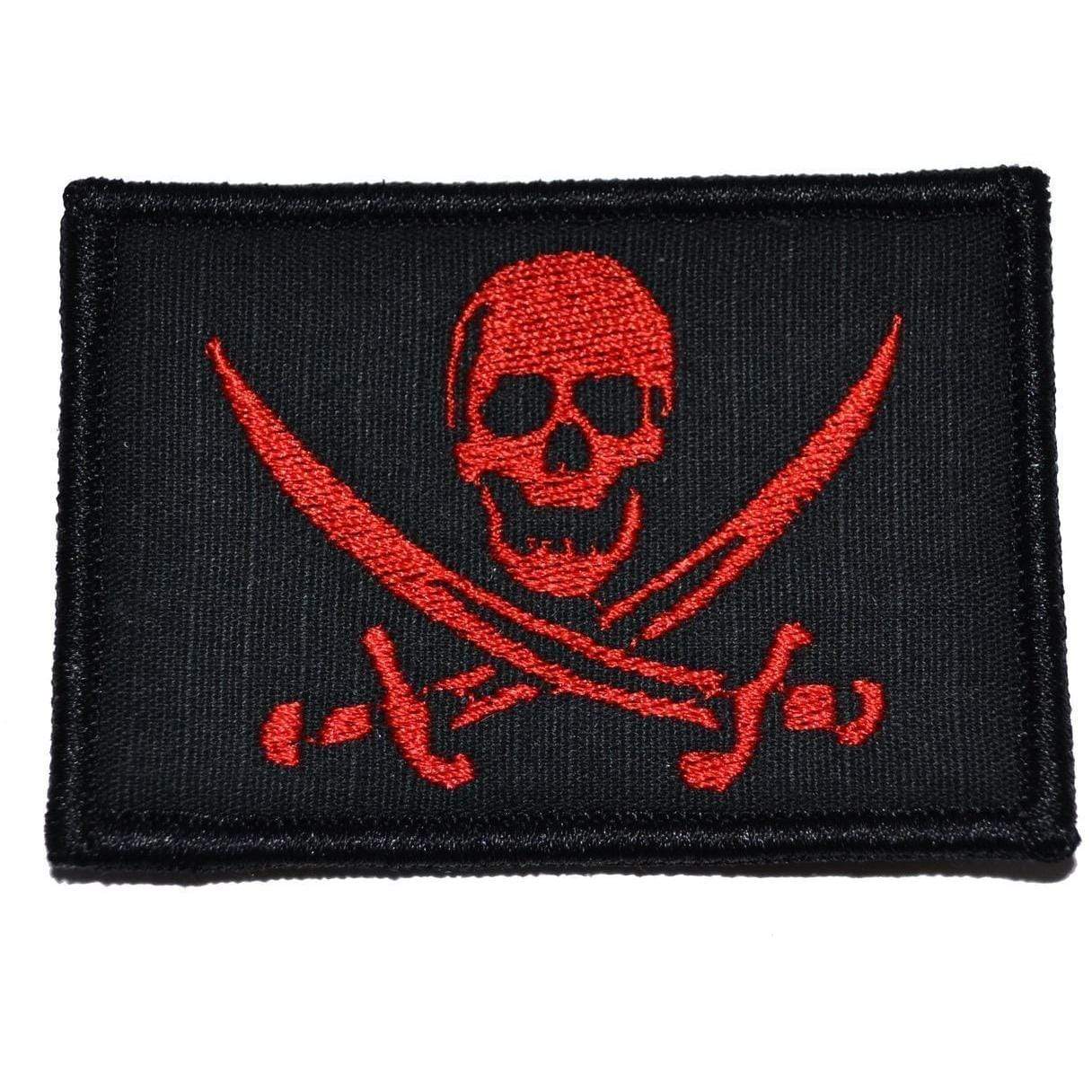 Tactical Gear Junkie Patches Black w/ Red Pirate Jolly Roger - 2x3 Patch
