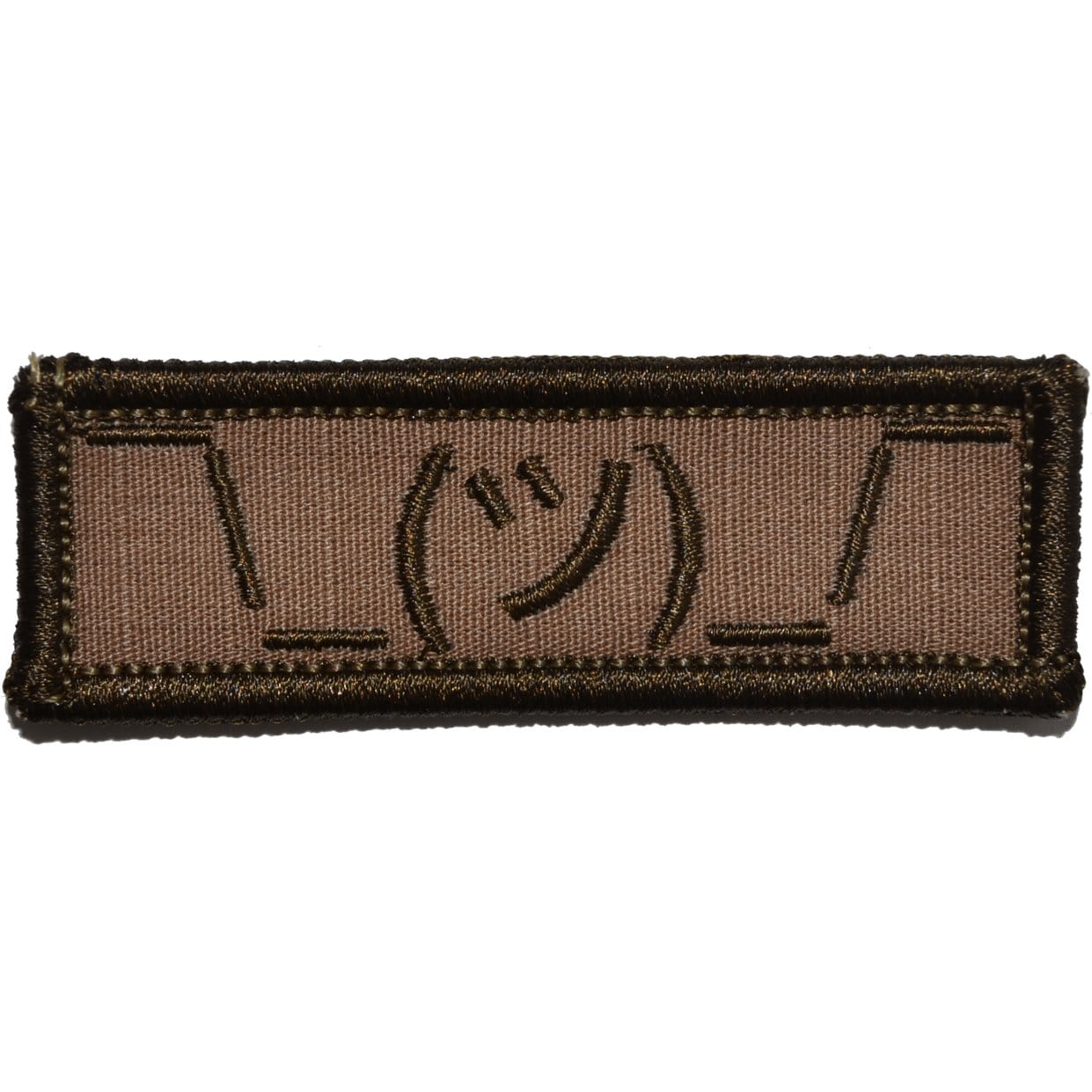 Tactical Gear Junkie Patches Coyote Brown Shrug Emoji - 1x3 Patch