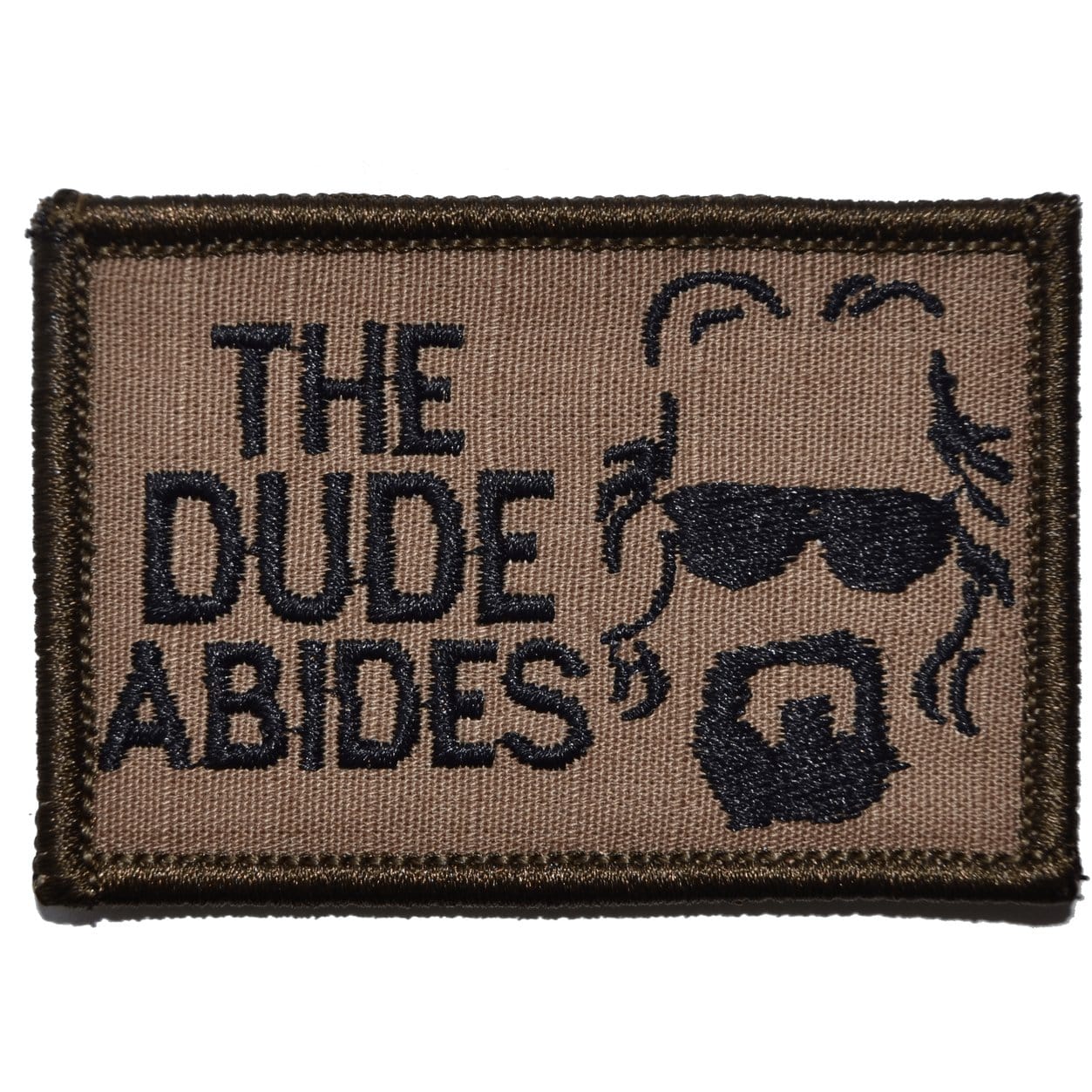 Tactical Gear Junkie Patches Coyote Brown w/ Black The Dude Abides, The Big Lebowski - 2x3 Patch