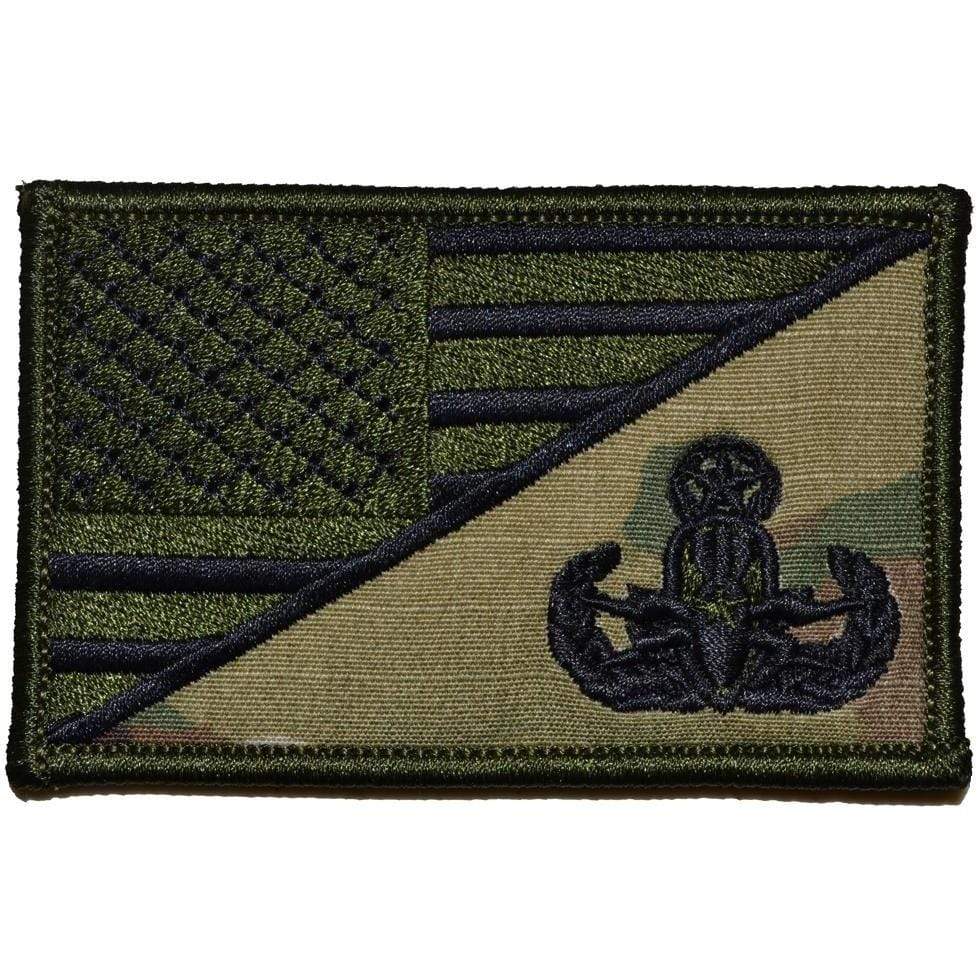 Tactical Gear Junkie Patches MultiCam EOD MASTER Explosive Ordnance Disposal USA Flag - 2.25x3.5 Patch