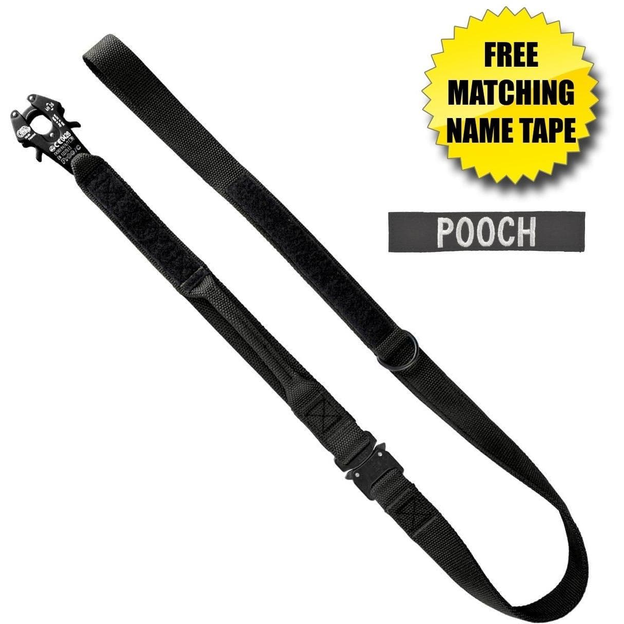 United States Tactical Tactical Gear Black United States Tactical Two-Piece Dog Leash with Frog Clamp & COBRA Buckle