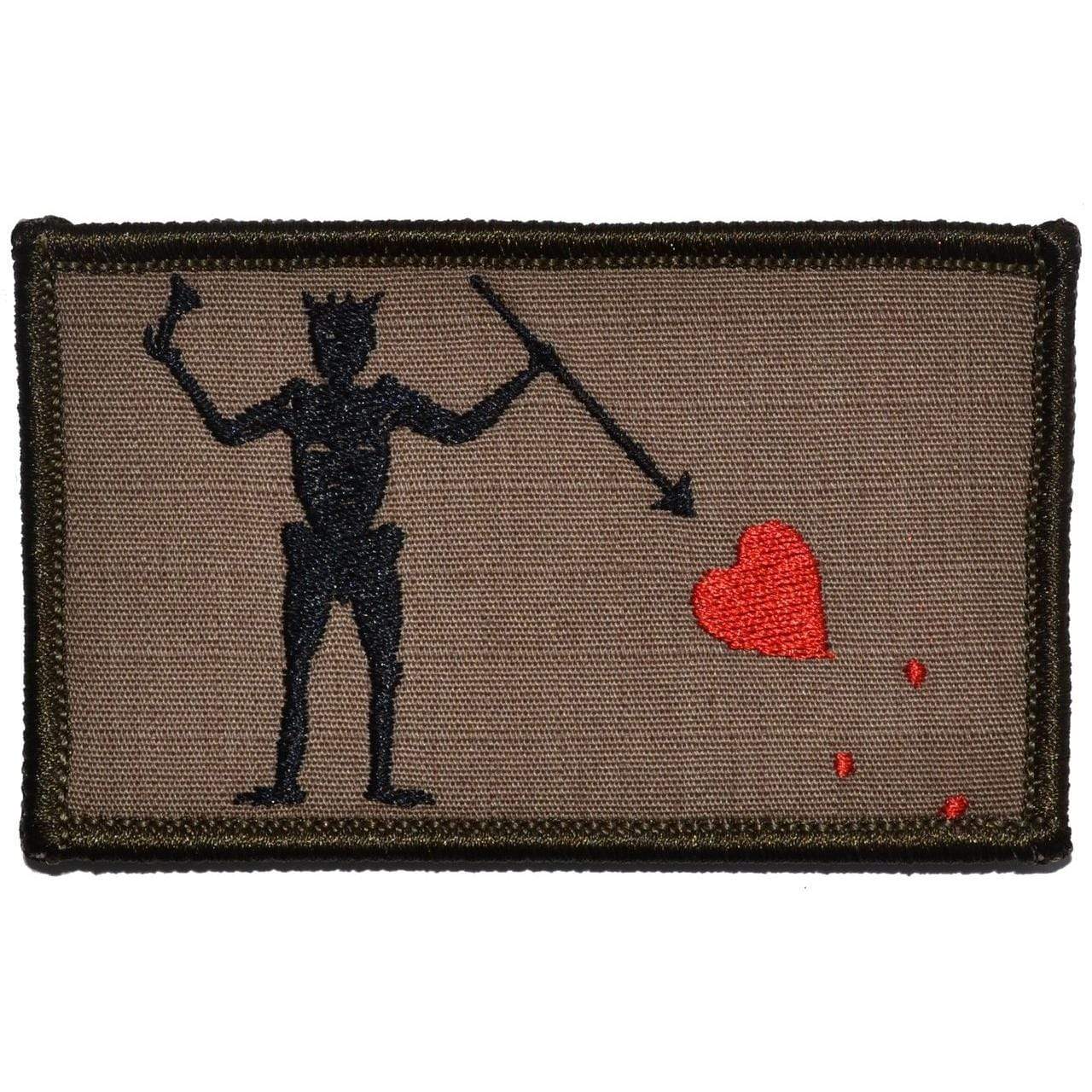 Tactical Gear Junkie Patches Coyote Brown w/ Black Edward Teach Blackbeard Pirate Flag - 3.75x2.25 Patch