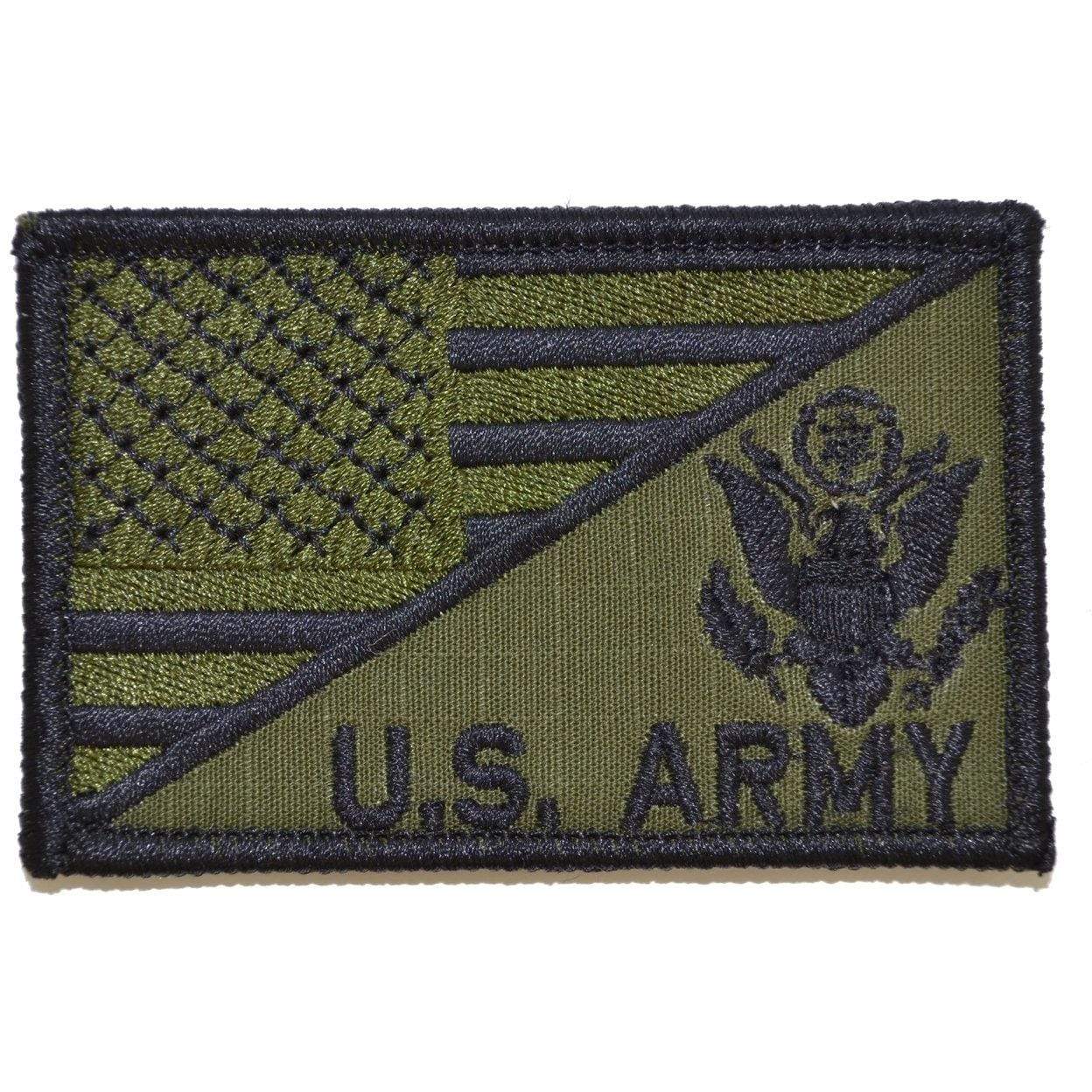 US Army Crest With Text USA Flag - 2.25x3.5 Patch