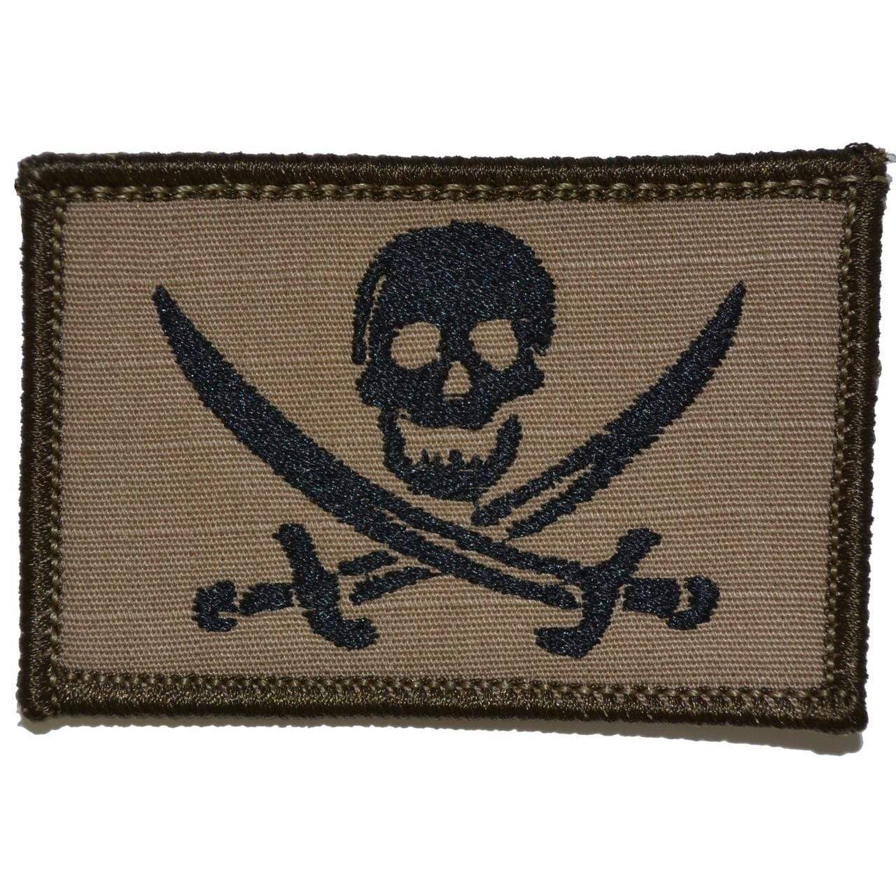 Tactical Gear Junkie Patches Coyote Brown w/ Black Pirate Jolly Roger - 2x3 Patch