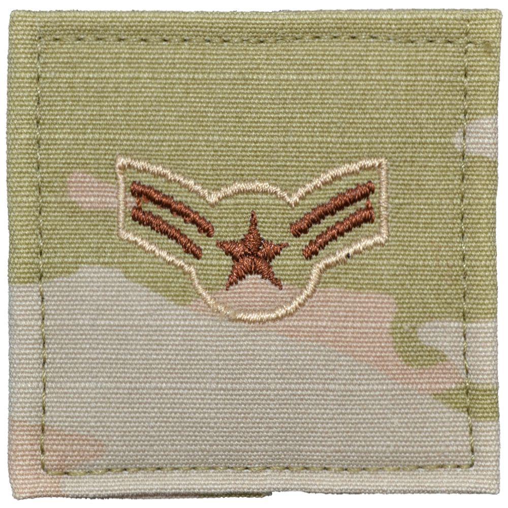 Tactical Gear Junkie Rank Airman First Class (A1C) Air Force Rank w/ Hook Fastener Backing - 3-Color OCP