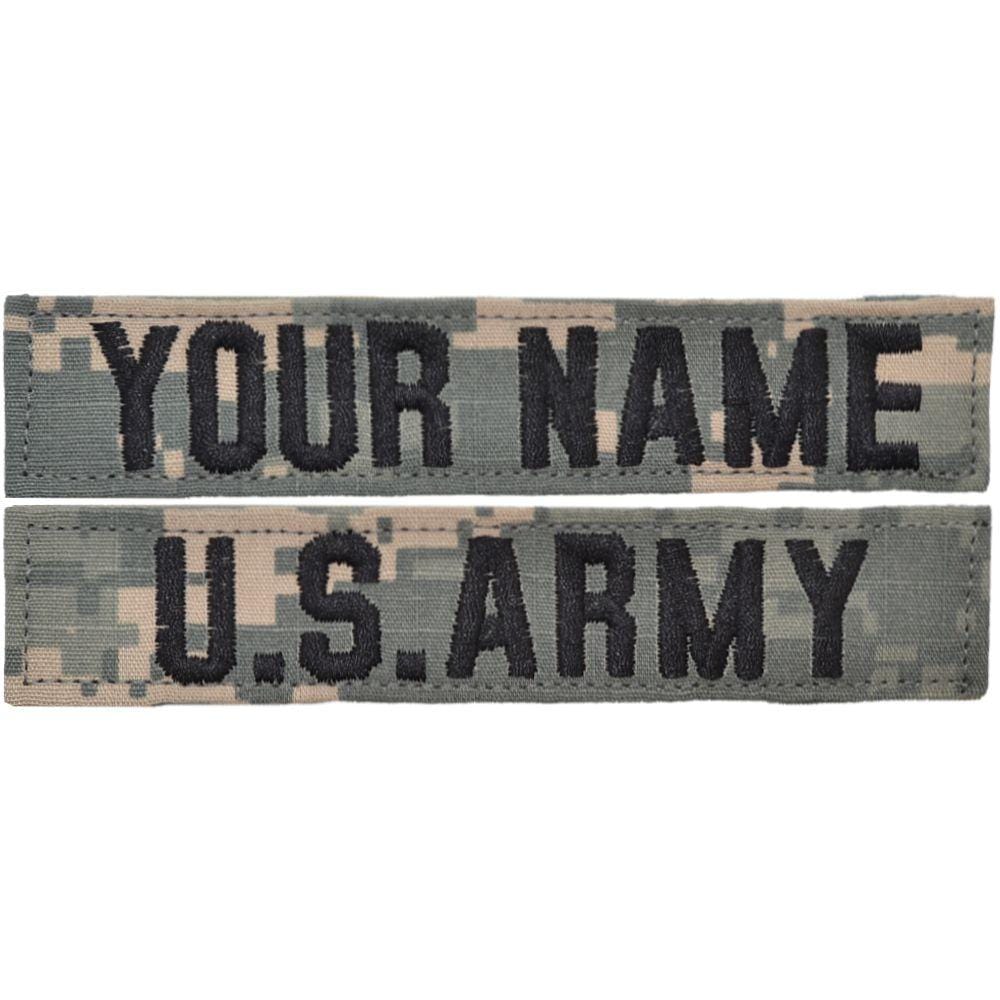 Tactical Gear Junkie Name Tapes 2 Piece Custom Name Tape Set w/ Hook Fastener Backing - ACU