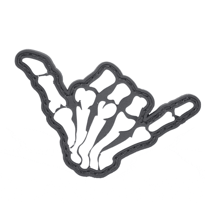 Tactical Gear Junkie Patches Skeleton Hang Ten - Glow in the Dark - PVC Patch