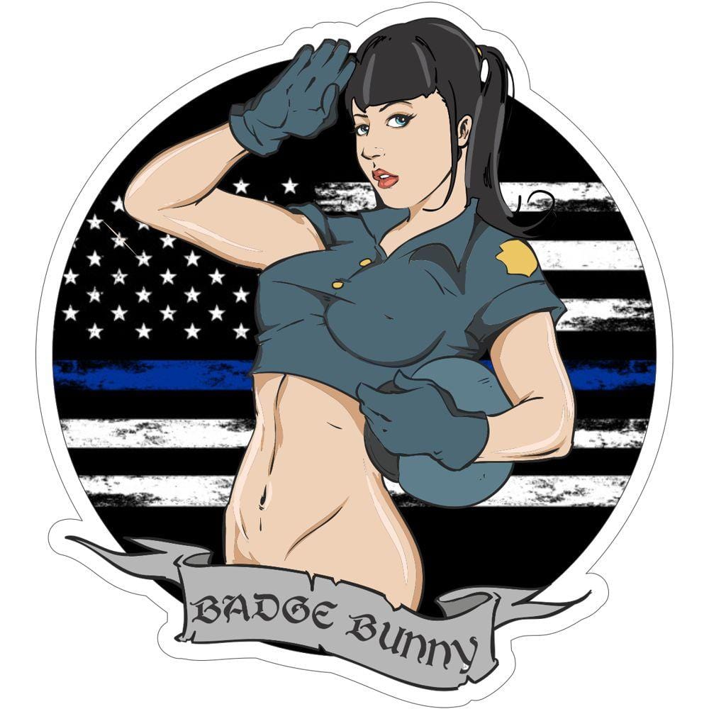 Tactical Gear Junkie Stickers Black Badge Bunny - Thin Blue Line - 3 Inch Sticker