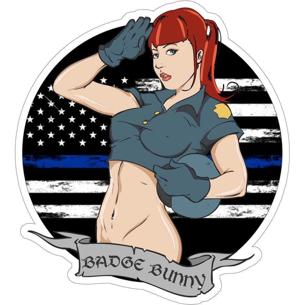 Tactical Gear Junkie Stickers Red Badge Bunny - Thin Blue Line - 3 Inch Sticker