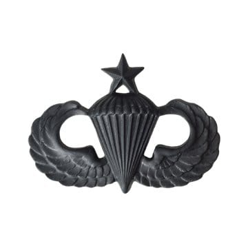 Tactical Gear Junkie Skill Badges Senior Jumpwings Subdued Skill Badge - Pin-On- Black Metal