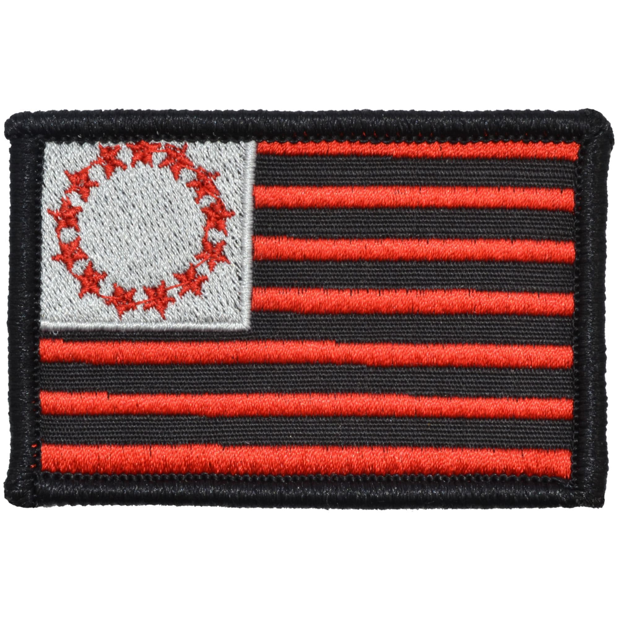 Tactical Gear Junkie Patches Black w/ Red Betsy Ross Flag - 2x3 Patch