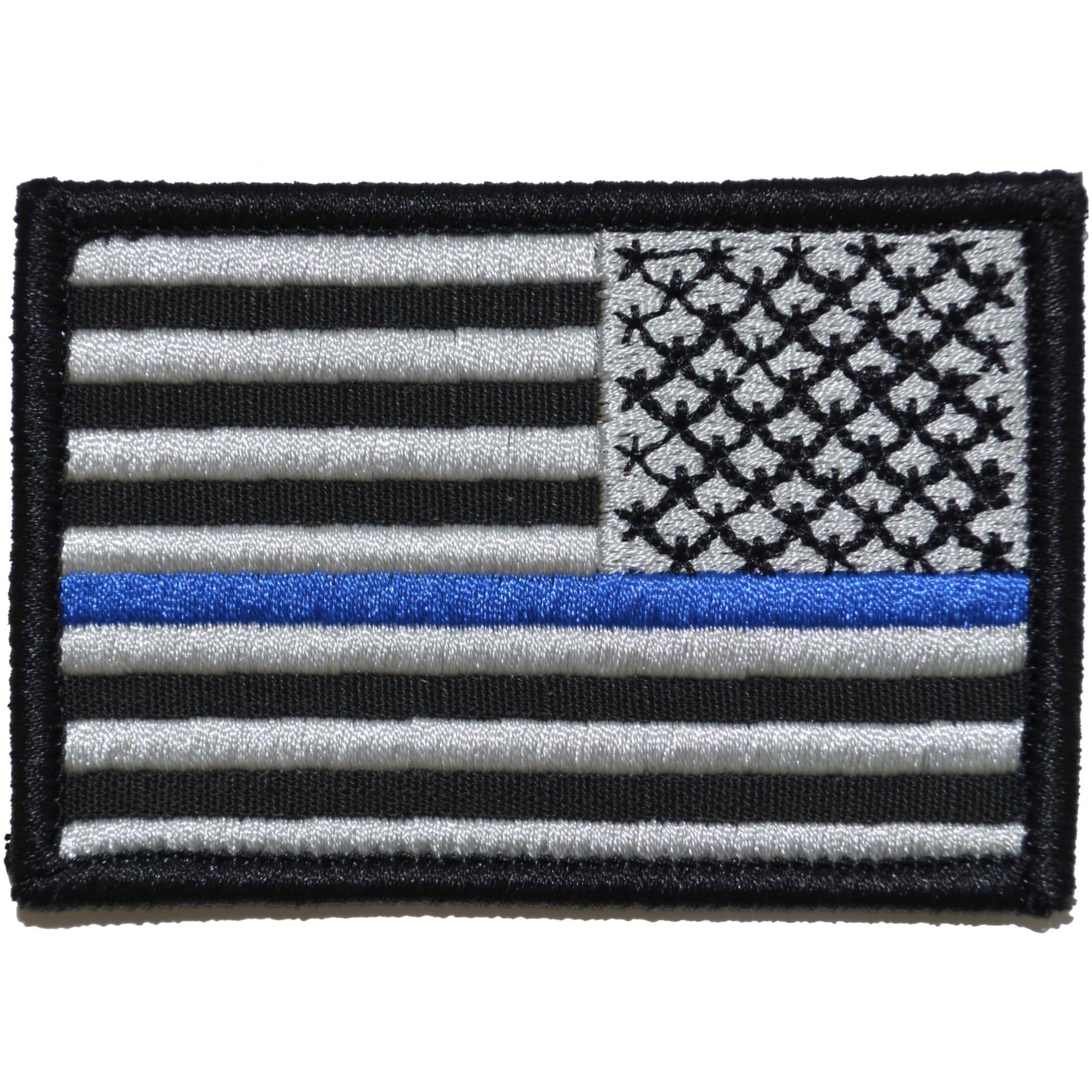 Tactical Gear Junkie Patches Black Reverse Thin Blue Line Police USA Flag - 2x3 Patch