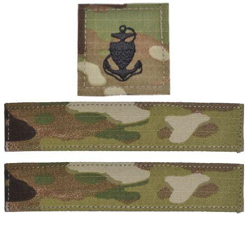 Tactical Gear Junkie Name Tapes CPO (E-7) 3 Piece Custom Name Tape & Rank Set w/ Hook Fastener Backing - Coast Guard