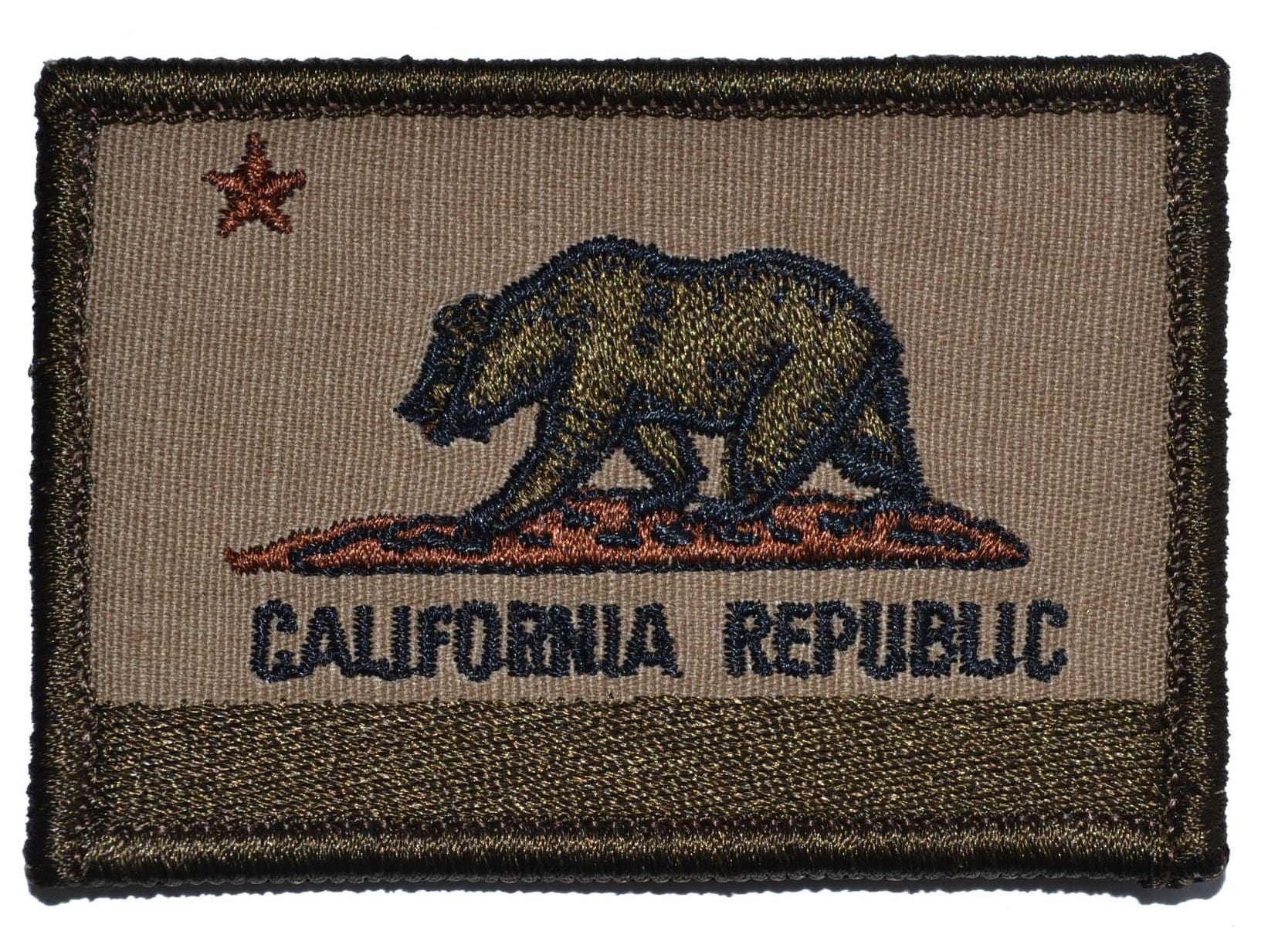 Tactical Gear Junkie Patches Coyote Brown California Republic State Flag - 2x3 Patch
