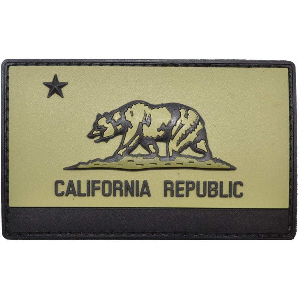 Tactical Gear Junkie Patches Olive Drab California Republic State Flag - 2x3 PVC Patch - Multiple Colors
