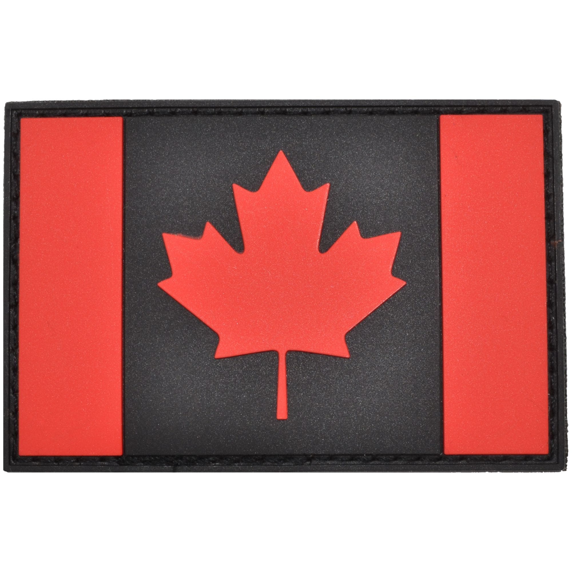 Tactical Gear Junkie Patches Black & Red Canadian Flag Full Color - 2x3 PVC Patch