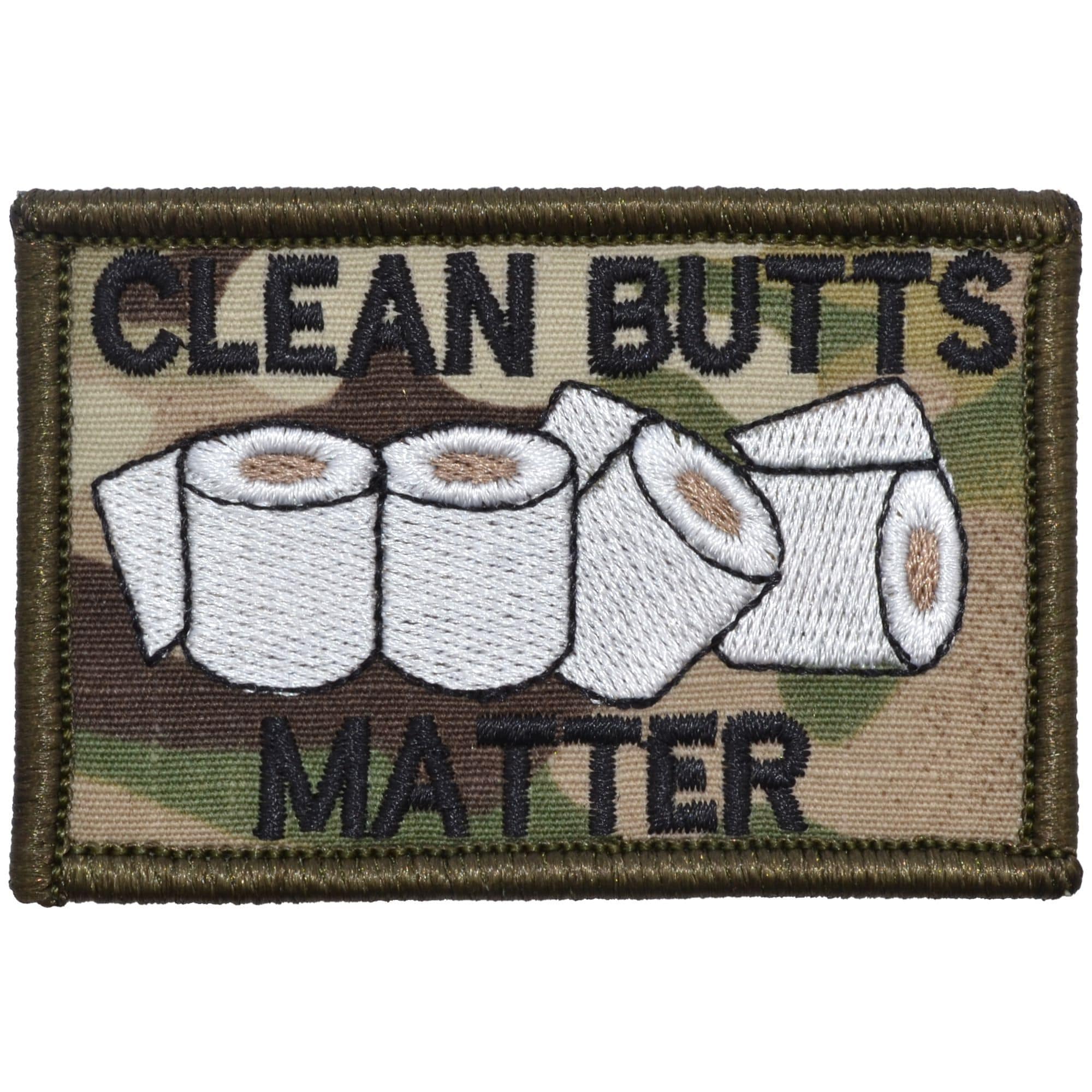 Tactical Gear Junkie Patches MultiCam Clean Butts Matter - 2x3 Patch