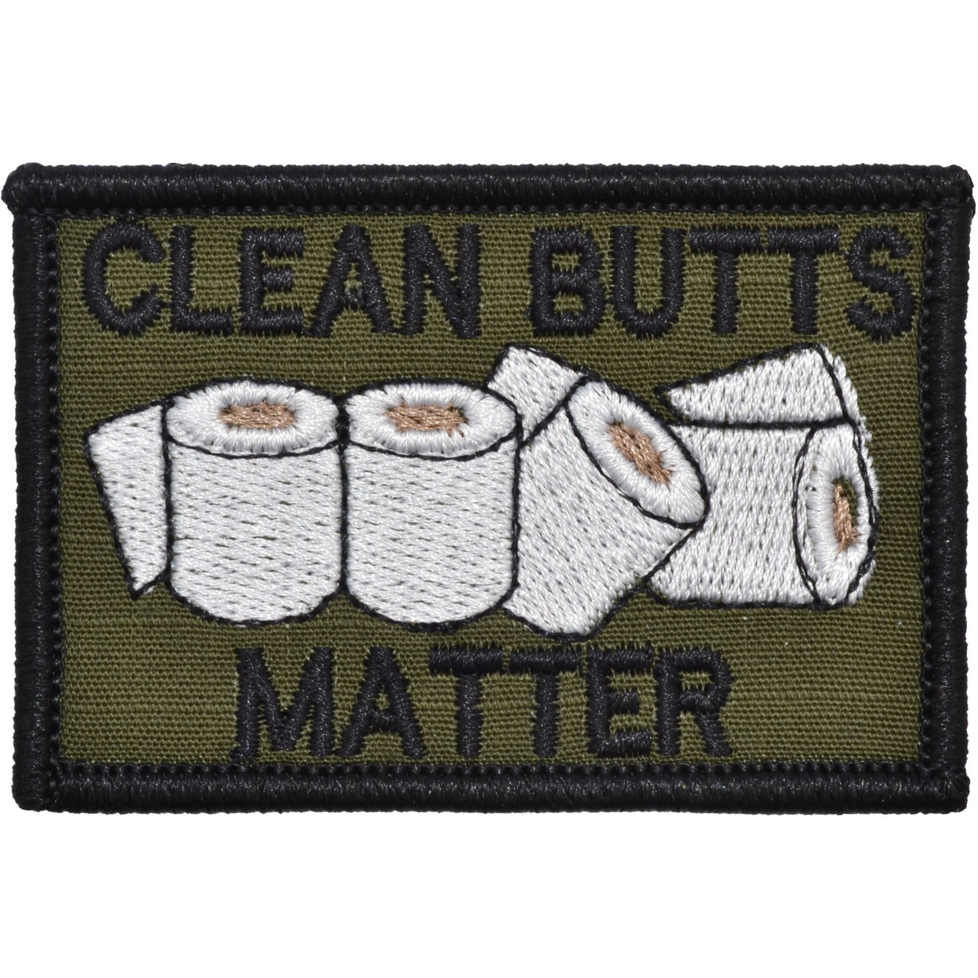 Tactical Gear Junkie Patches Olive Drab Clean Butts Matter - 2x3 Patch