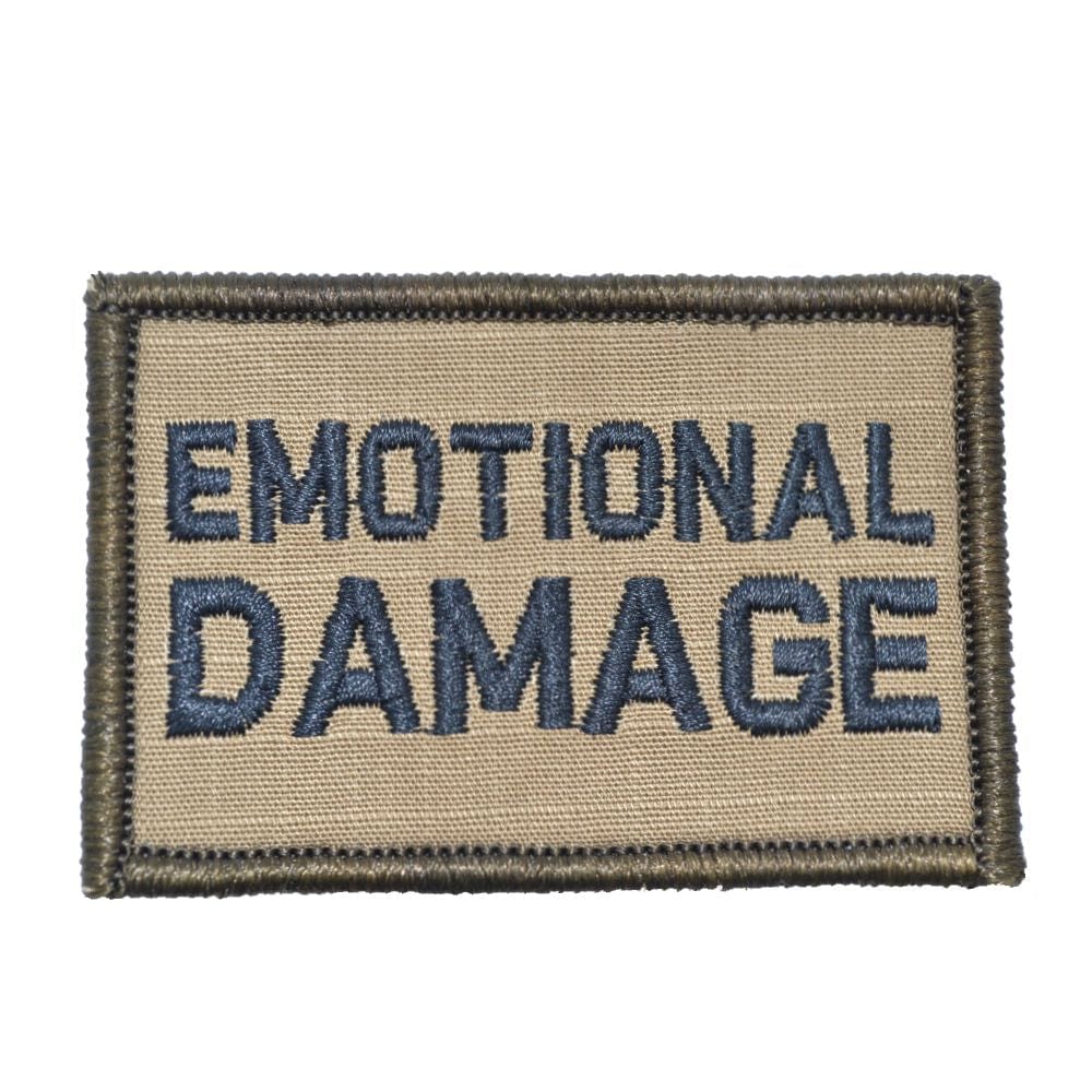 Tactical Gear Junkie Patches Coyote Brown w/ Black Emotional Damage - 2x3 Patch