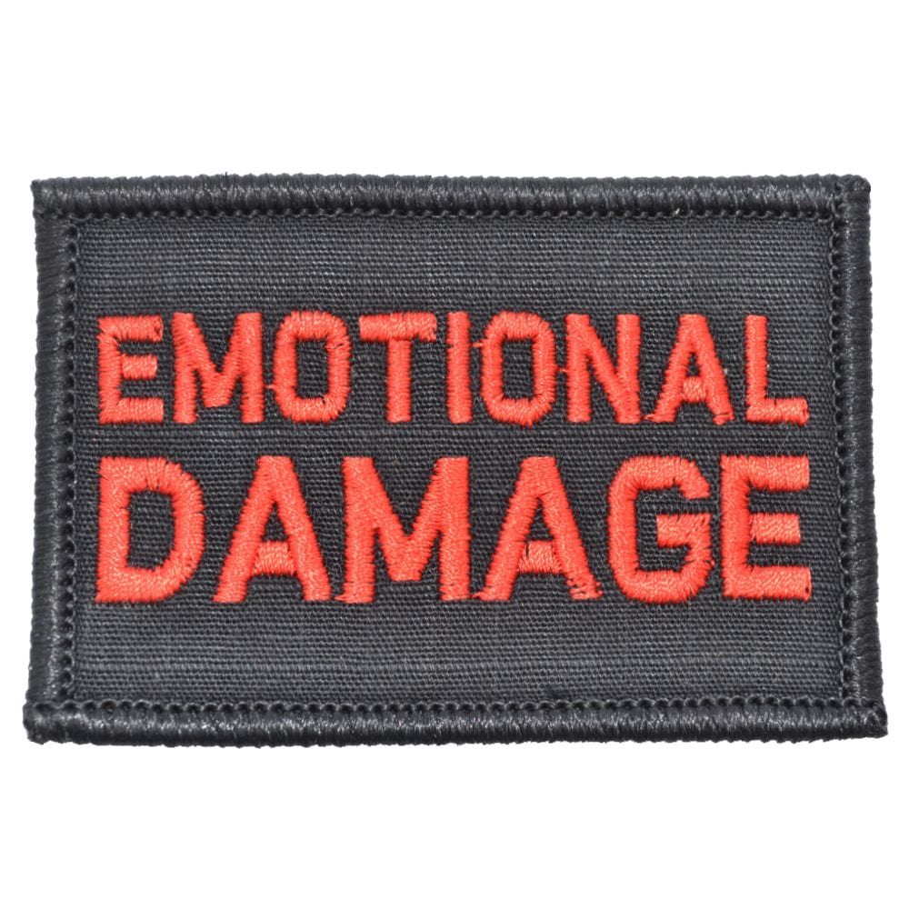 Tactical Gear Junkie Patches Black w/ Red Emotional Damage - 2x3 Patch