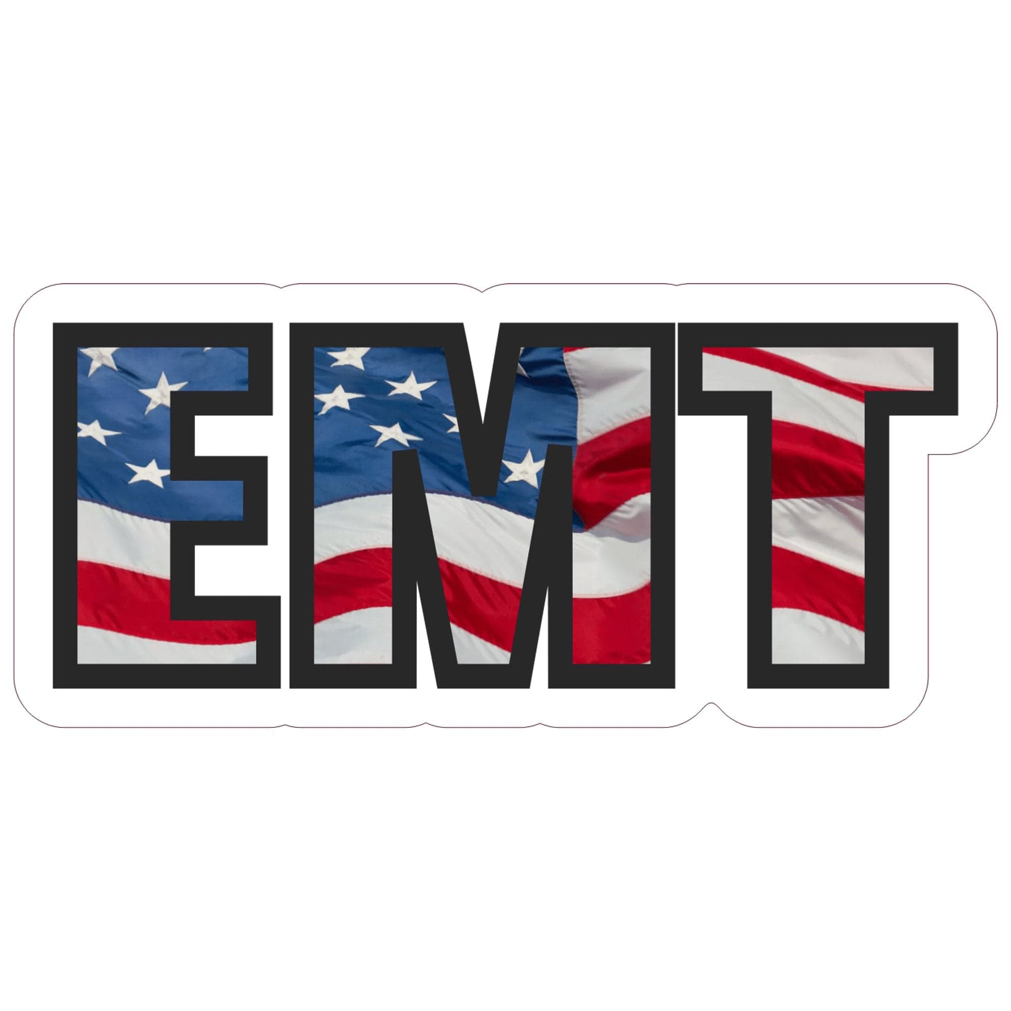 Tactical Gear Junkie Stickers EMT USA Flag Letters - 2x4.5 inch Sticker