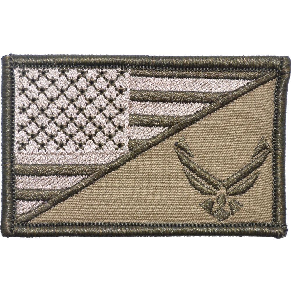 Tactical Gear Junkie Patches Coyote Brown U.S. Air Force Emblem USA Flag - 2.25x3.5 Patch