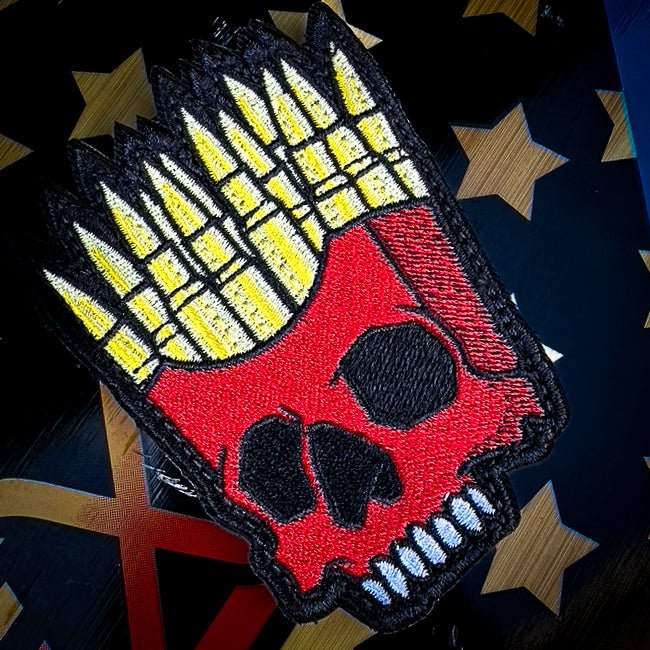 The Ultimate Freedom Fries Embroidered Skull Patch - 3.5" Patch Laser cut to shape!