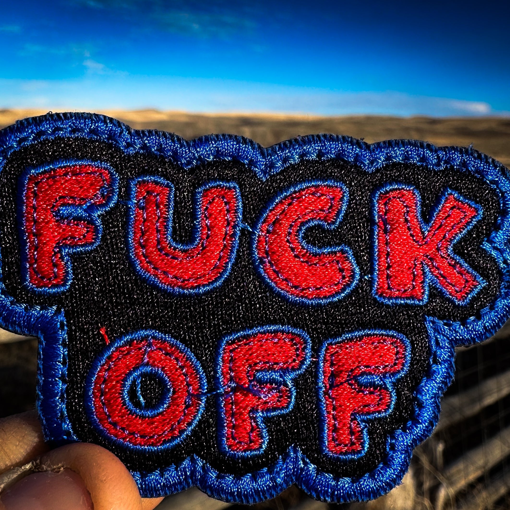 Fuck Off Fully Embroidered Cut to shape Patch - 3" Patch