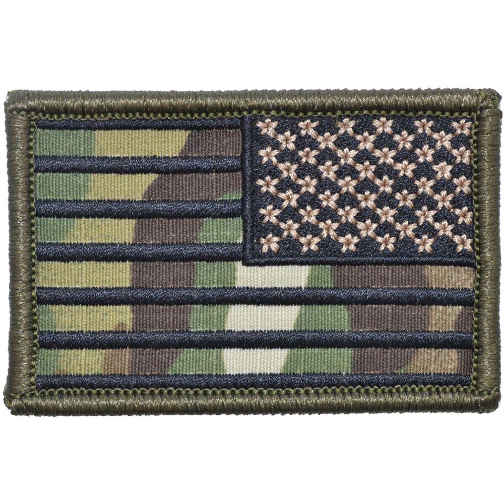 Tactical Gear Junkie Patches MultiCam US Camo Flag with Black Stitching - 2x3 Patch