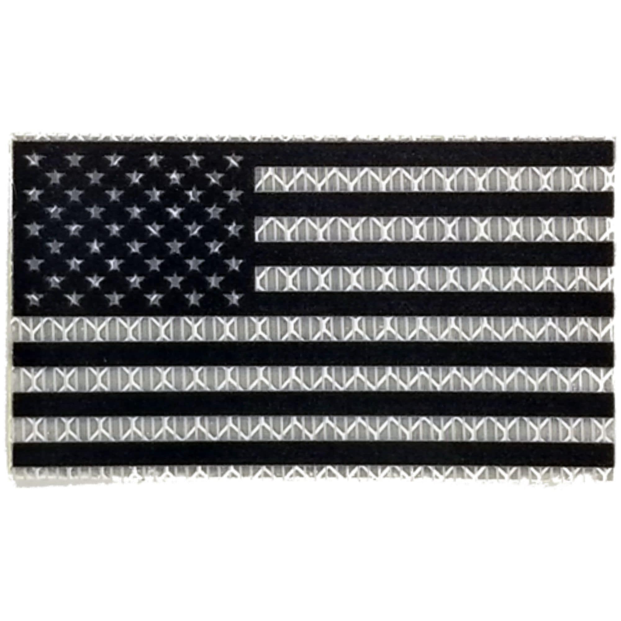 Tactical Gear Junkie Patches Forward Reflective Printed White/Black USA Flag - 2x3.5 Patch
